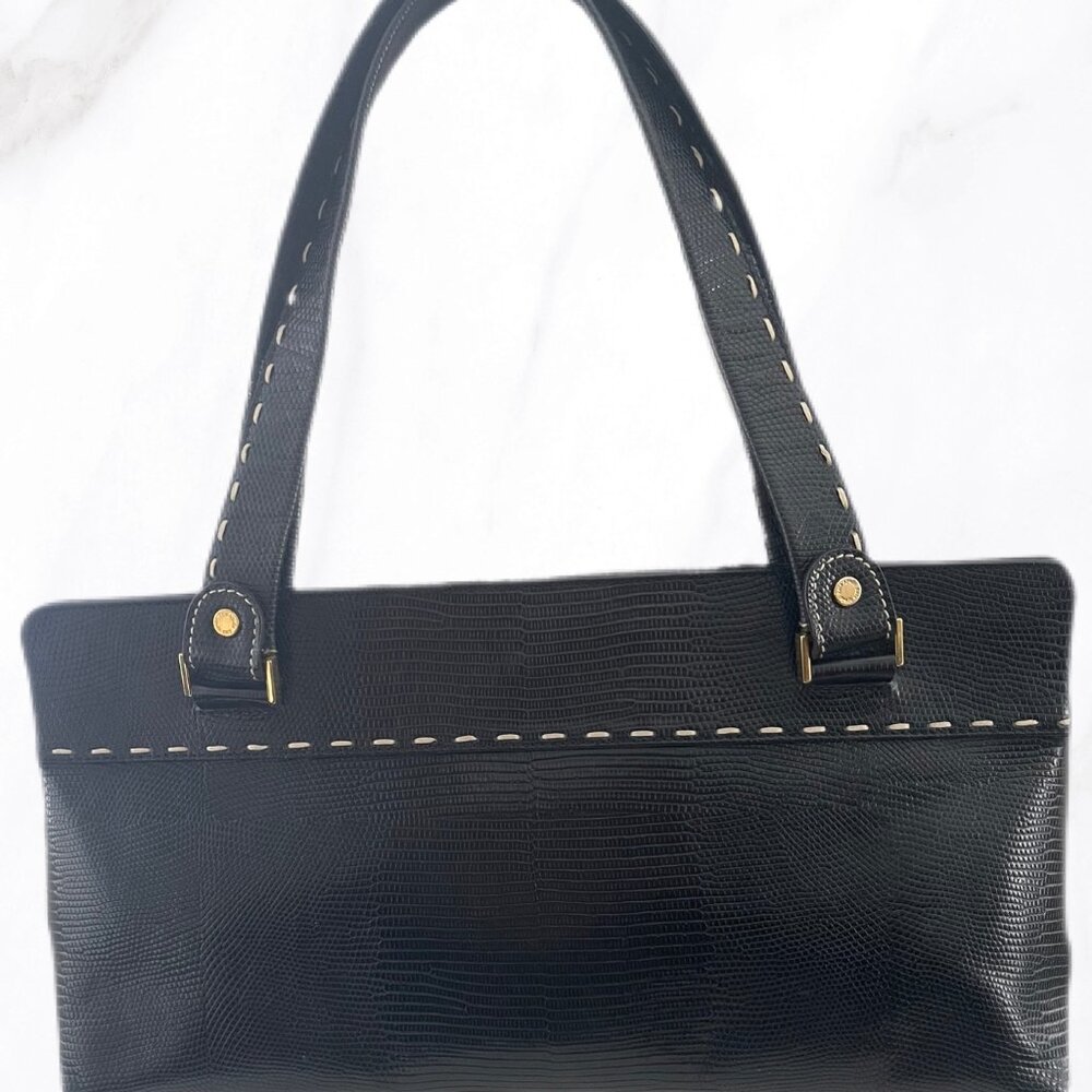 Kate Spade embossed leather shoulder bag, vintage, made in Italy